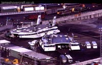 Dover Eastern Docks hoverport - The two Seaspeed SRN4s on the pad (Paul Stevens).